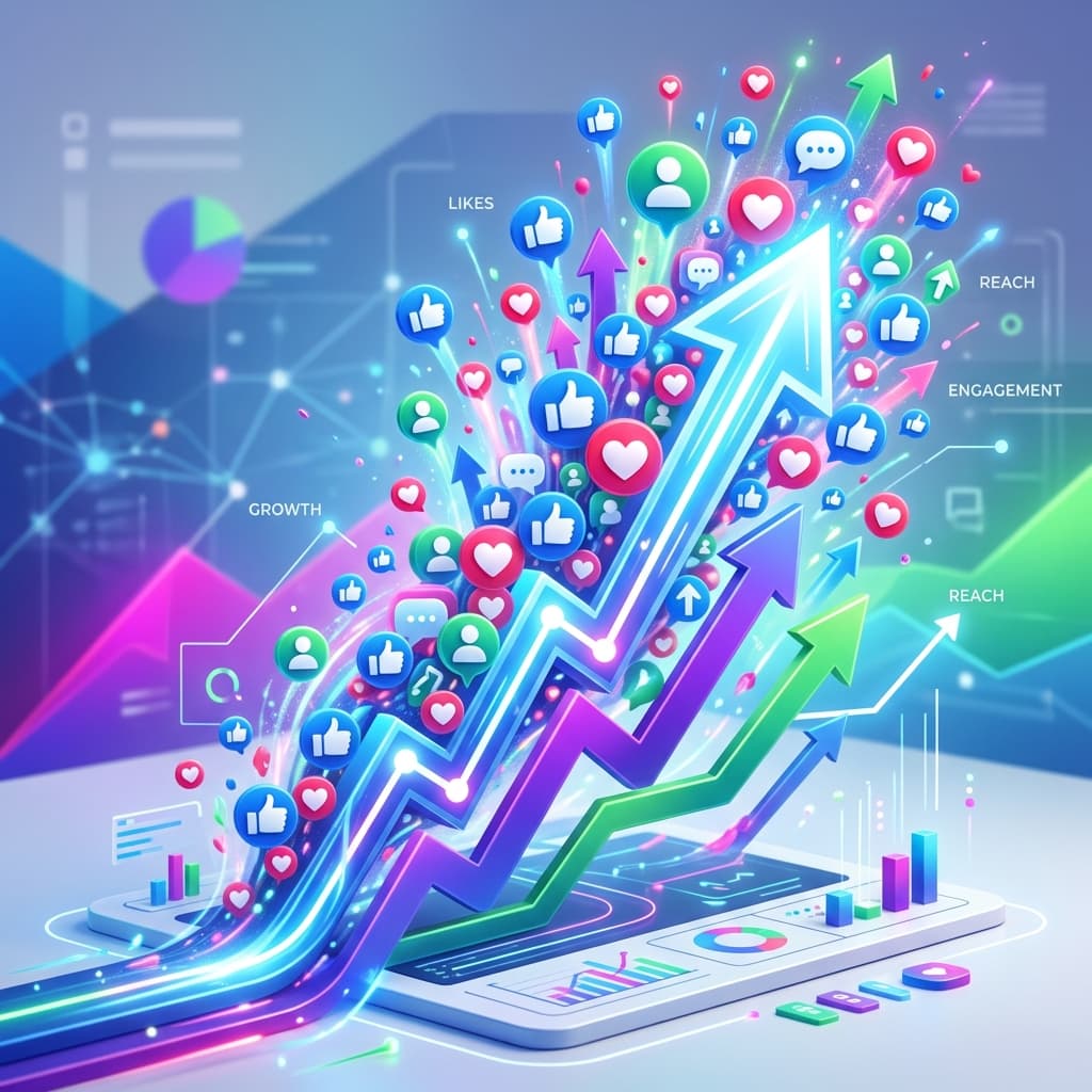Social media growth and likes