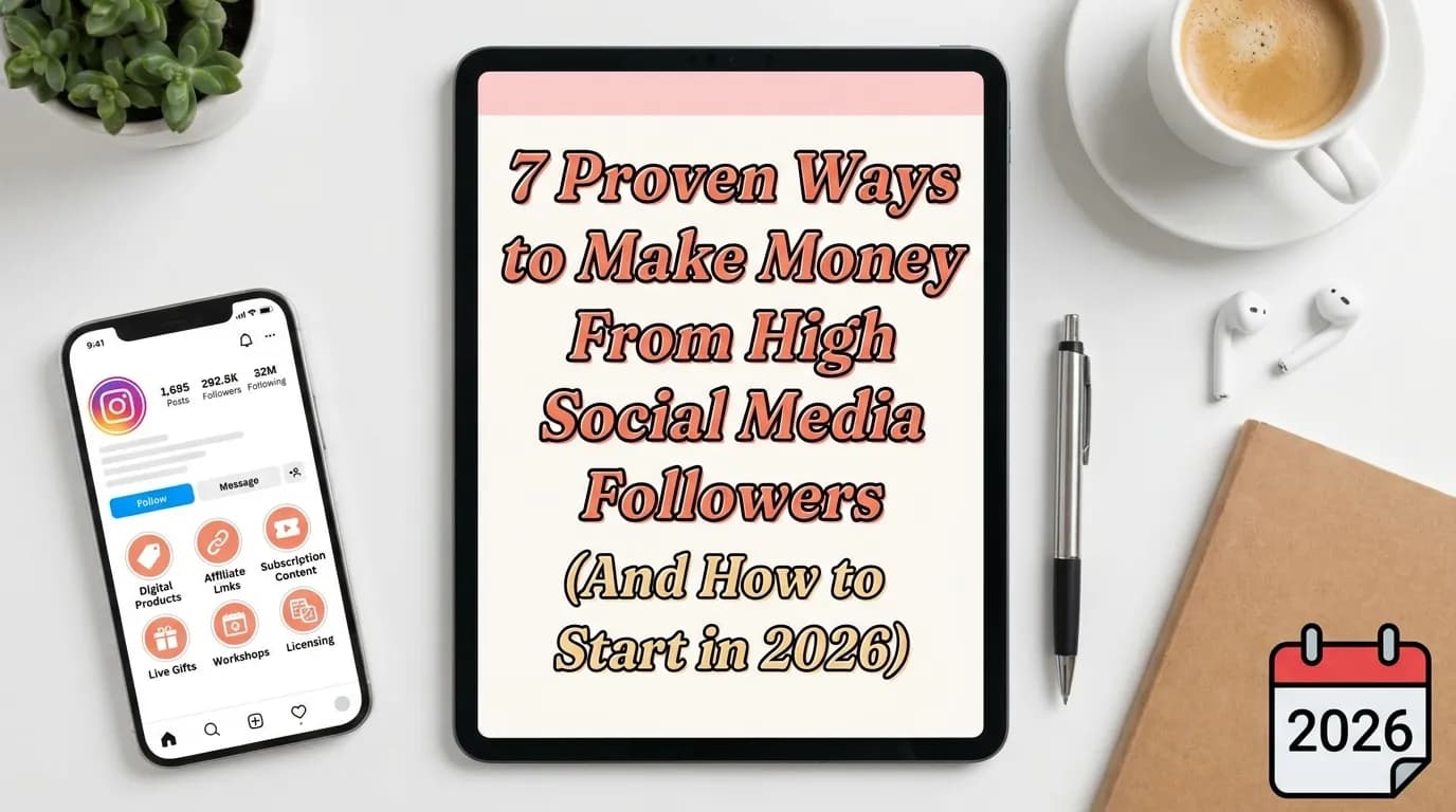 7 Proven Ways to Make Money From High Social Media Followers (And How to Start in 2026) — TapFollowers blog cover image
