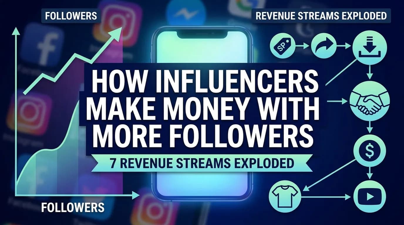 How Influencers Make Money with More Followers: 7 Revenue Streams Exploded — TapFollowers blog cover image